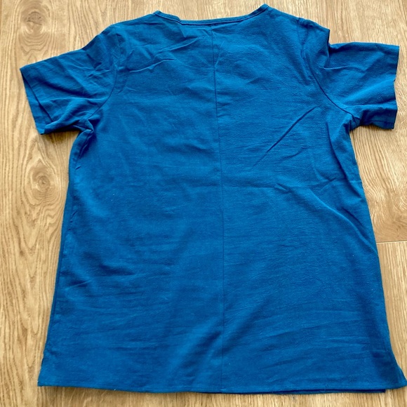 SOFT Cotton Women’s Blue Shortsleeved Top with Wish Dandelion Design size Large - Picture 4 of 5